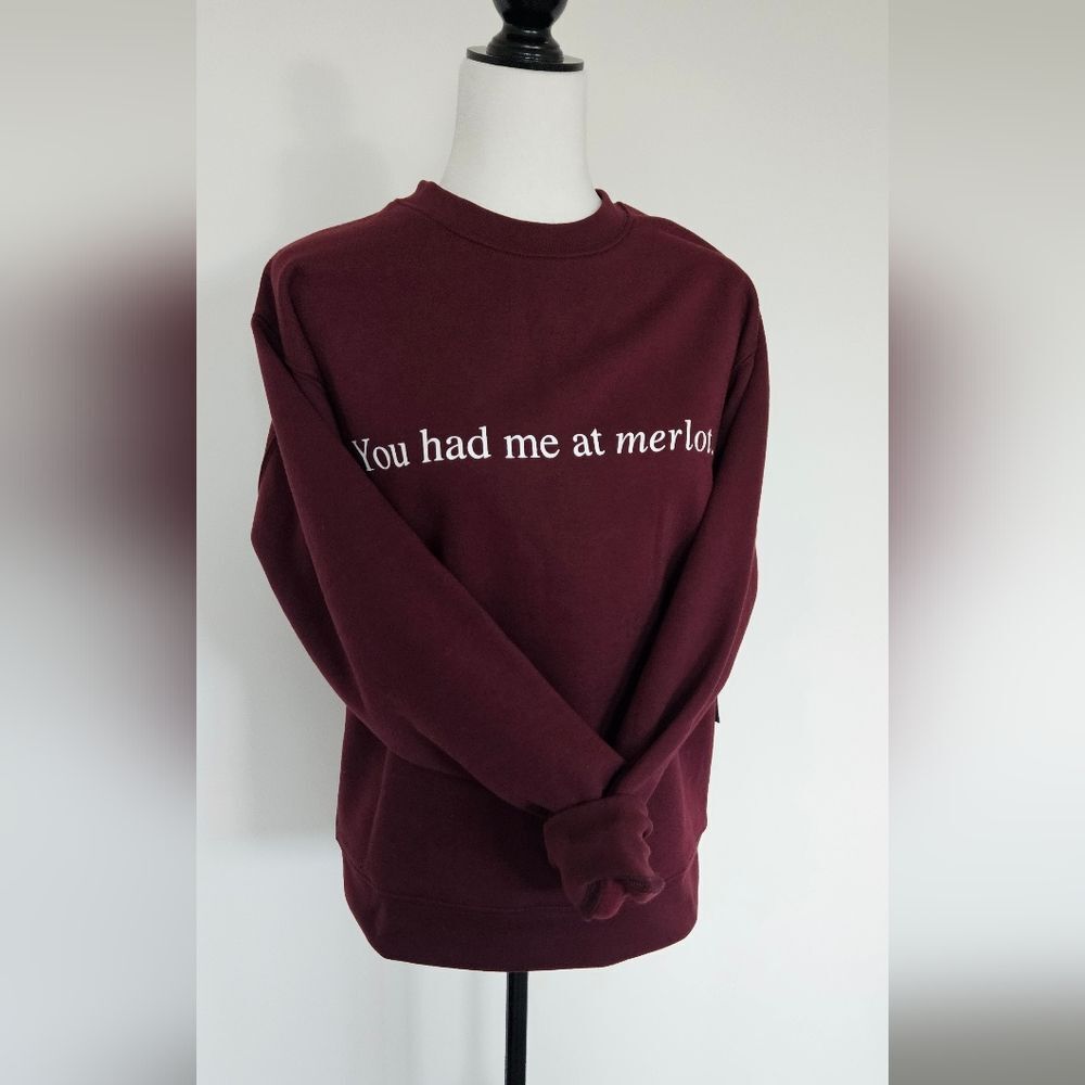 Brunette The Label Merlot Crew Neck Sweater - Picture 5 of 6